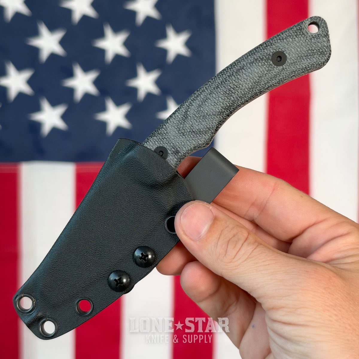 The Back Door: Tactile Knife Co. Redhawk Fixed Blade - Black Cerakote MagnaCut Reverse Tanto, 3D Contoured Micarta, Kydex Sheath - Made in USA (Return)