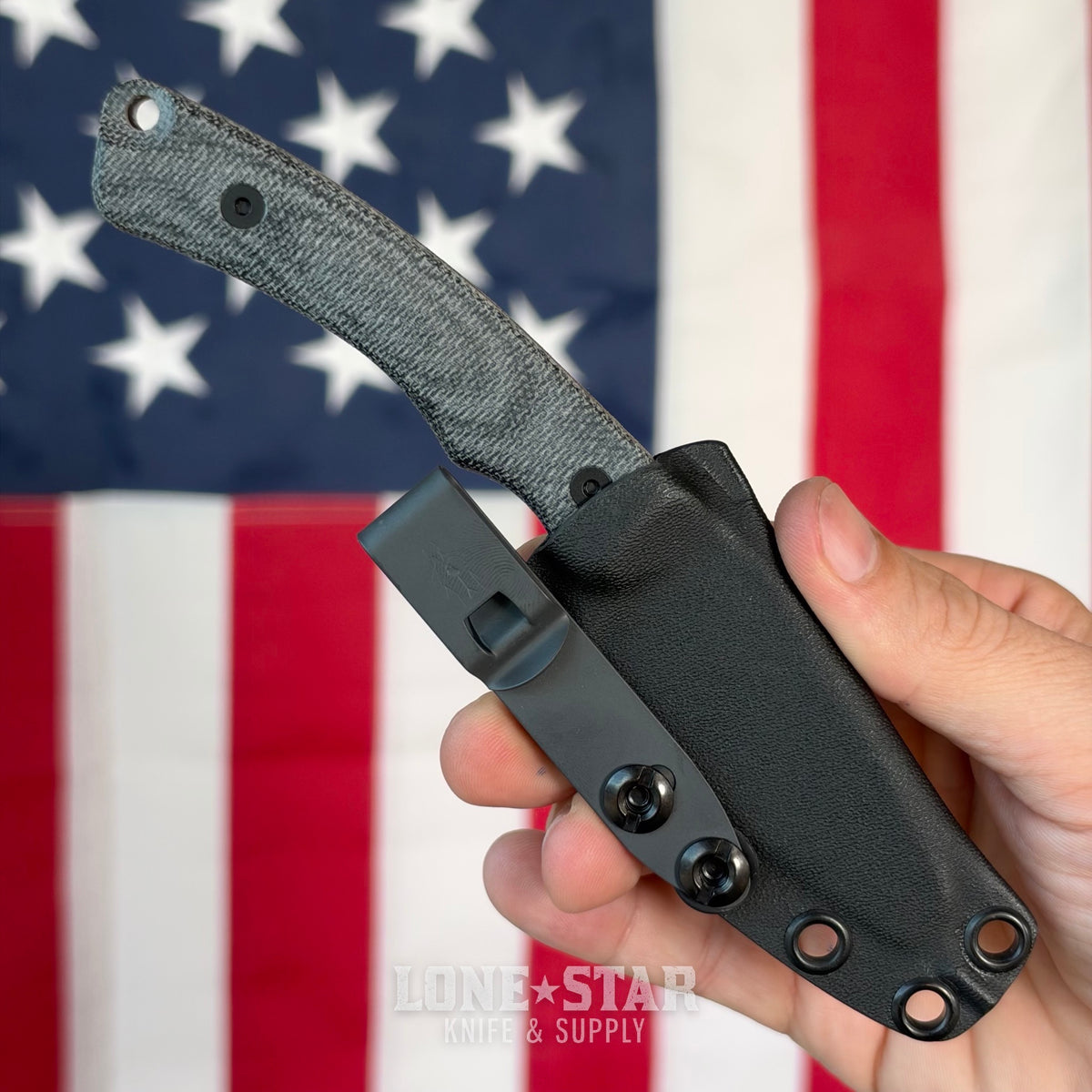 The Back Door: Tactile Knife Co. Redhawk Fixed Blade - Black Cerakote MagnaCut Reverse Tanto, 3D Contoured Micarta, Kydex Sheath - Made in USA (Return)