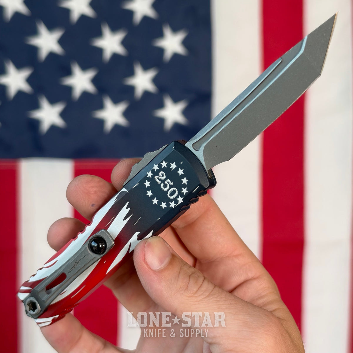 The Back Door: Microtech USA 250 UTX-85 Tanto Edge OTF - Apocalyptic M390MK - Made in USA (12334-10APS-4J250) (Return)