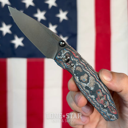 The Back Door: TRM NEUTRON 2 Liner Lock - CPM-MagnaCut, Star Spangled Fat Carbon, Titanium Liners - Made in USA (DLR-N2-CC-3D) (Return)