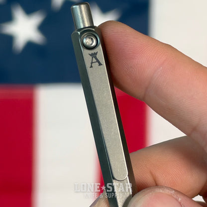 The Back Door: Tactile Turn Anso Pen - Stonewashed Titanium, Side Click, 5.3" - Made in USA (10-JA2-TTM-STW) (Return)