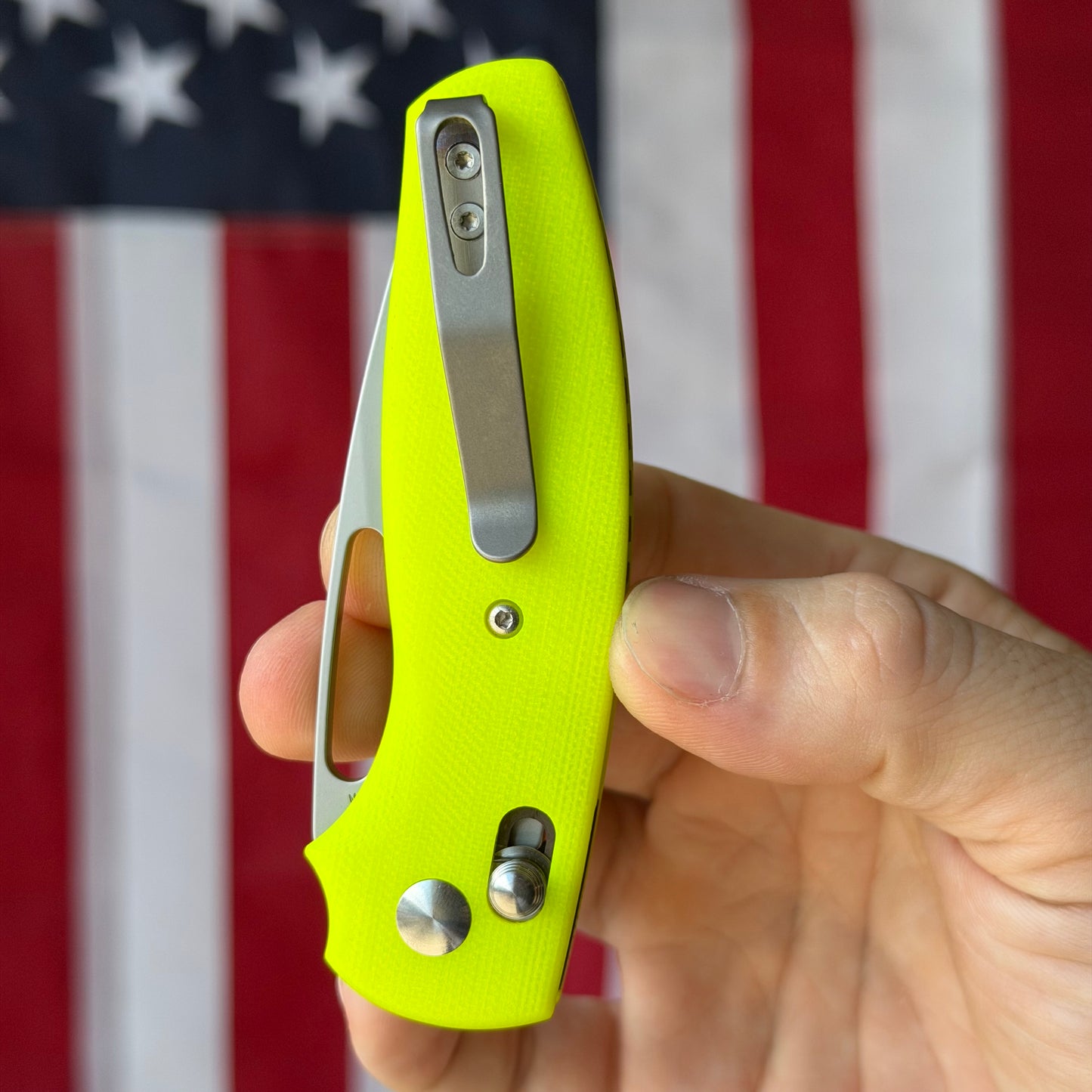 TRM BULLDOG Rev B 2.95" River-LOK – Safety Yellow G10 3D, MagnaCut – Made in USA