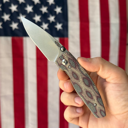 TRM NEUTRON 2 3" Linerlock – Python Micarta Lizard Skin 3D, MagnaCut Tumbled – Made in USA