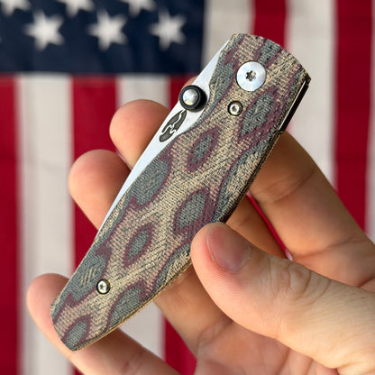 TRM NEUTRON 2 3" Linerlock – Python Micarta Lizard Skin 3D, MagnaCut Tumbled – Made in USA