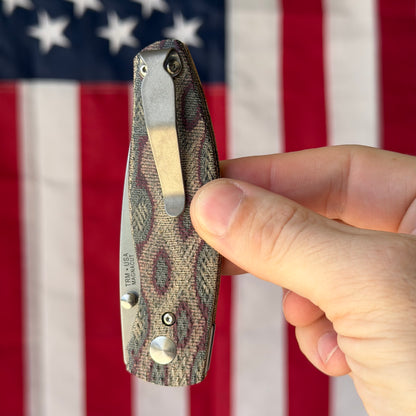 TRM NEUTRON 2 3" Linerlock – Python Micarta Lizard Skin 3D, MagnaCut Tumbled – Made in USA