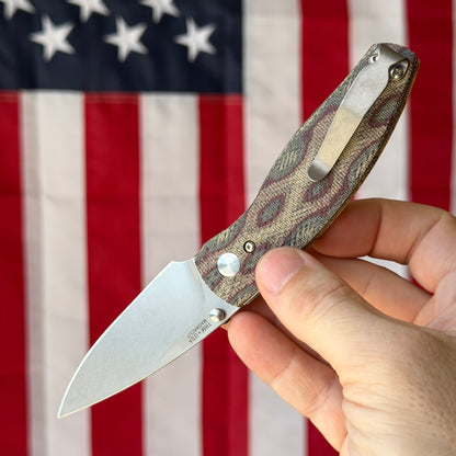 TRM NEUTRON 2 3" Linerlock – Python Micarta Lizard Skin 3D, MagnaCut Tumbled – Made in USA