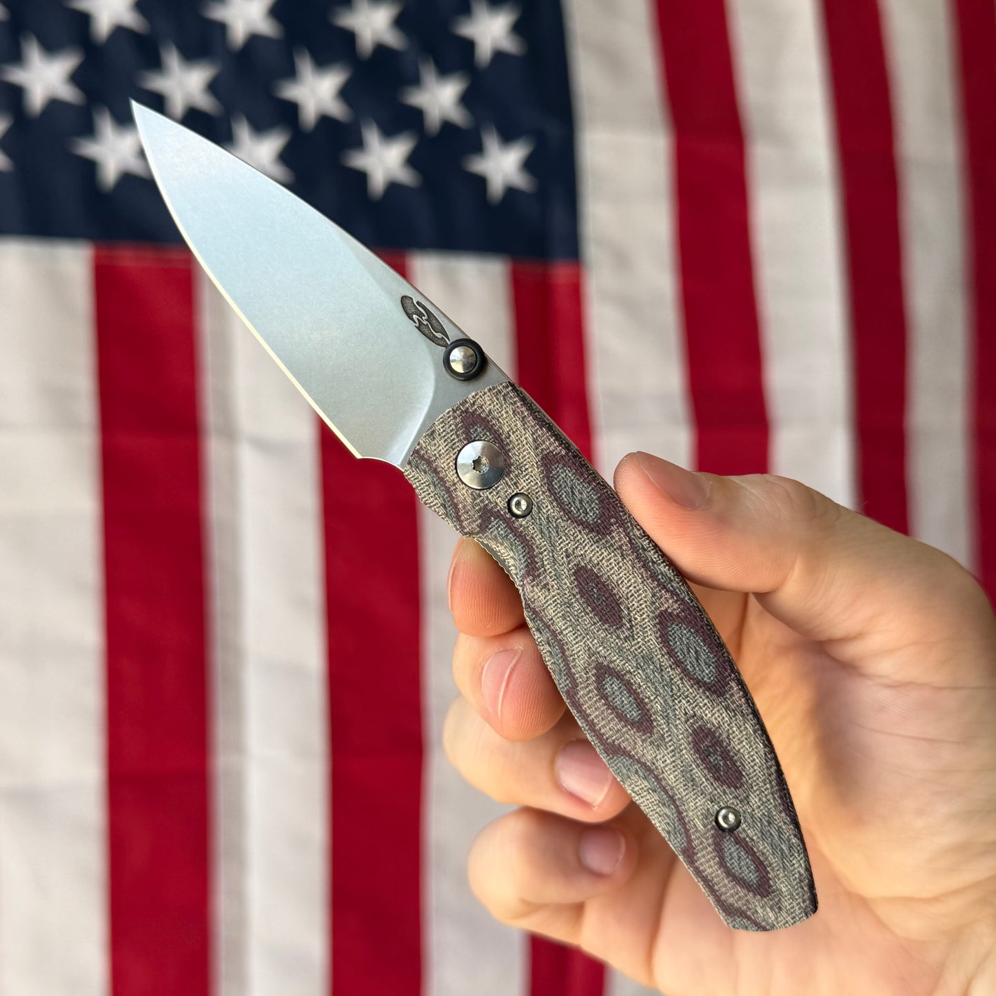 TRM NEUTRON 2 3" Linerlock – Python Micarta 3D Contoured, MagnaCut Tumbled – Made in USA