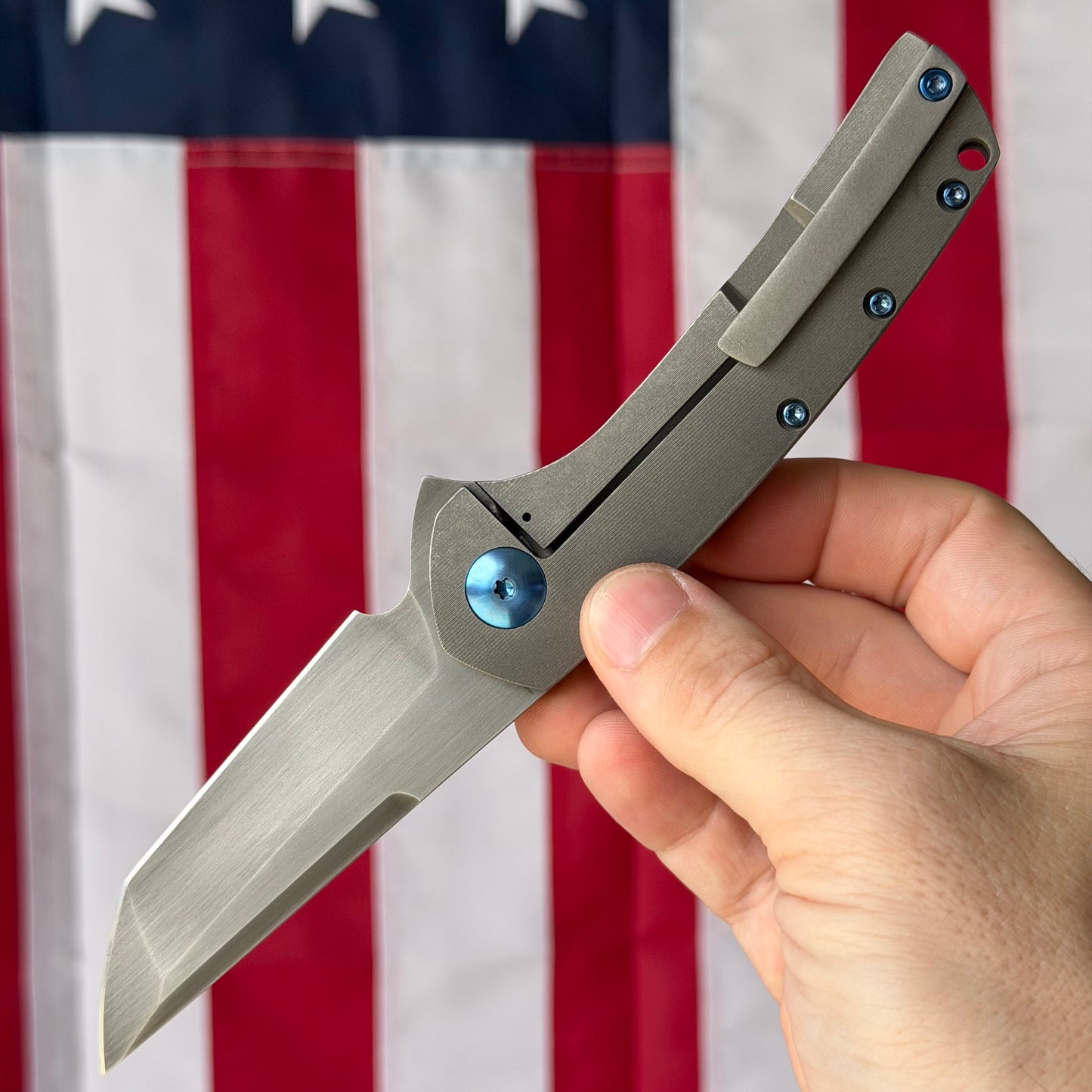 MC MF-X 3.43" Frame Lock Flipper – S30V, Contoured Titanium Handle – Made in USA