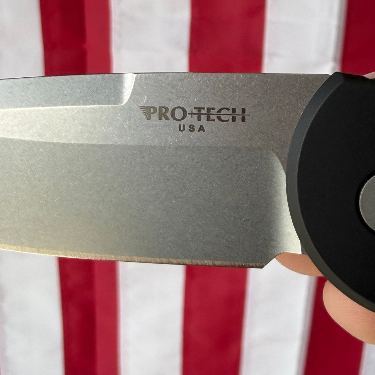 Pro-Tech TR-3 Tactical Response 3 Auto 3.5" – Black Fish Scale Handle, 154CM Stonewash Clip Point – Made in USA (TR-3 X1 SW)