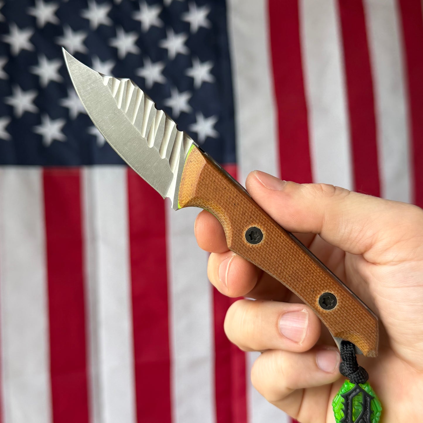 Brass Brigade J-KAL Texas Pocket Bowie 2.75" Fixed Blade – Hand-Textured, Micarta, CPM-154 Grant's Grinds – LSKS Exclusive, One of One – Made in USA