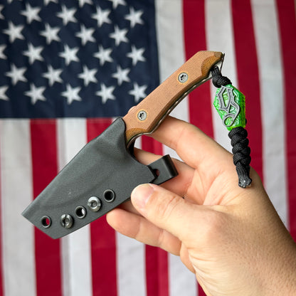 Brass Brigade J-KAL Texas Pocket Bowie 2.75" Fixed Blade – Hand-Textured, Micarta, CPM-154 Grant's Grinds – LSKS Exclusive, One of One – Made in USA