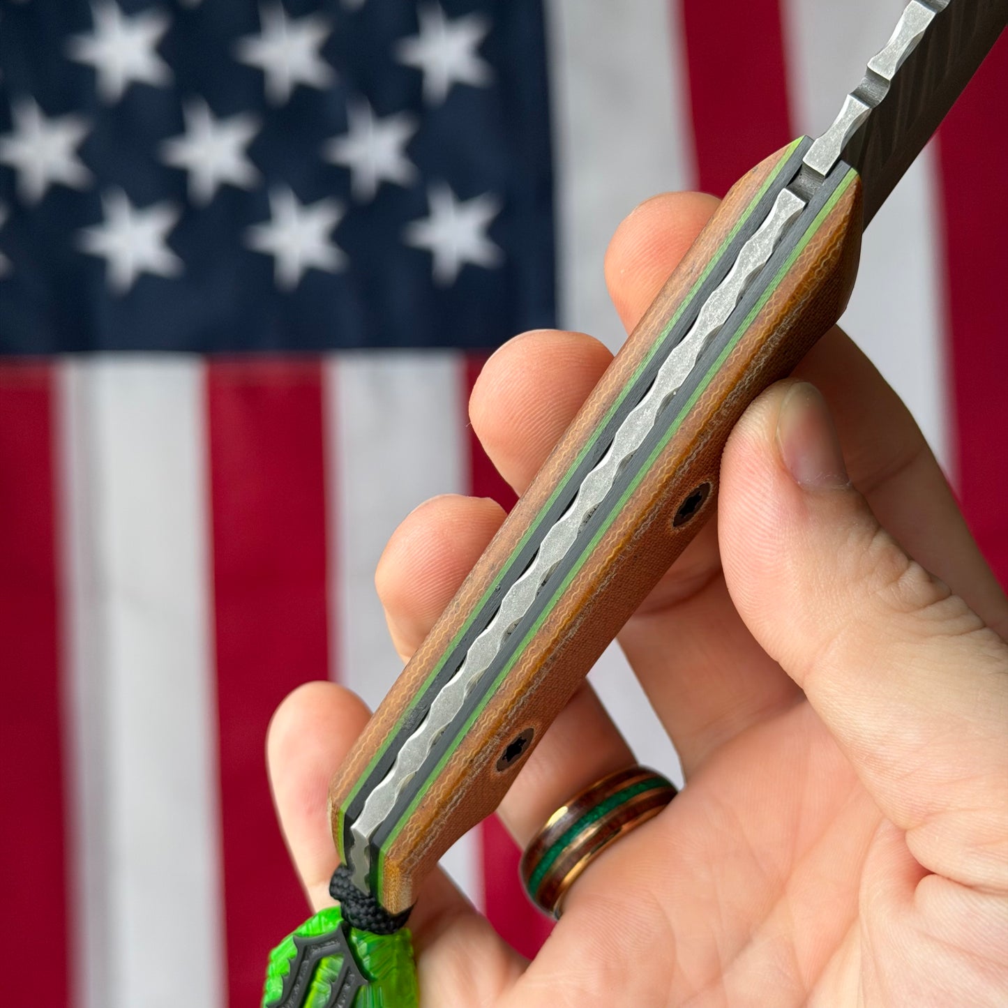 Brass Brigade J-KAL Texas Pocket Bowie 2.75" Fixed Blade – Hand-Textured, Micarta, CPM-154 Grant's Grinds – LSKS Exclusive, One of One – Made in USA