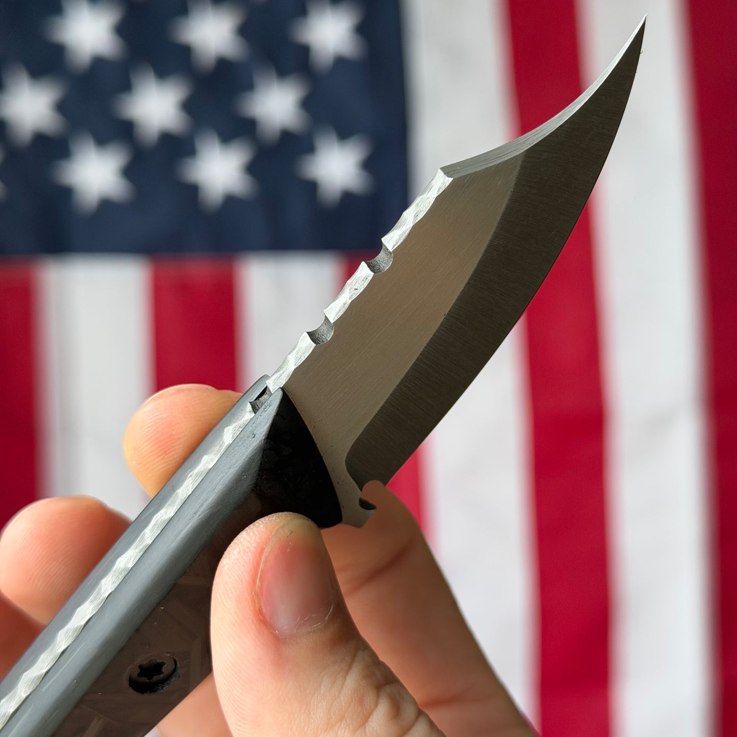 Brass Brigade J-KAL Texas Pocket Bowie 2.75" Fixed Blade – Black Carbon Fiber, CPM-154 Grant's Grinds, Ulticlip – LSKS Exclusive – Made in USA