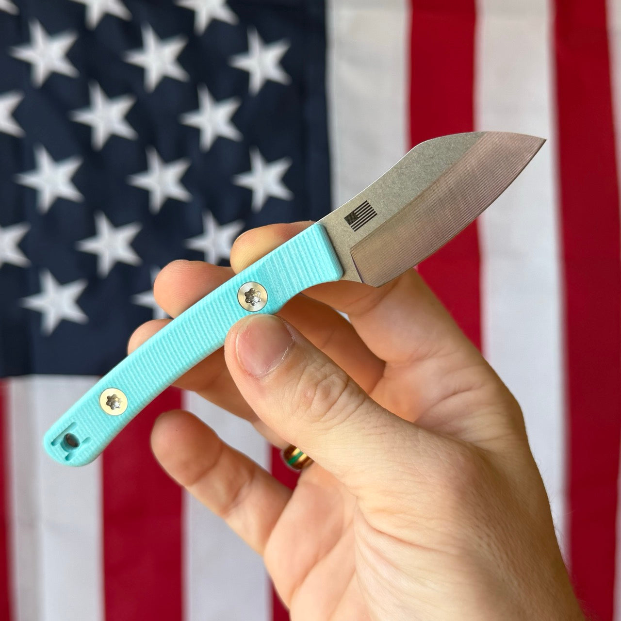 Hellbender Blade Co. Newt 2" Fixed Blade – Tiffany G10, MagnaCut Satin Sheepsfoot, Kydex Sheath – Made in USA