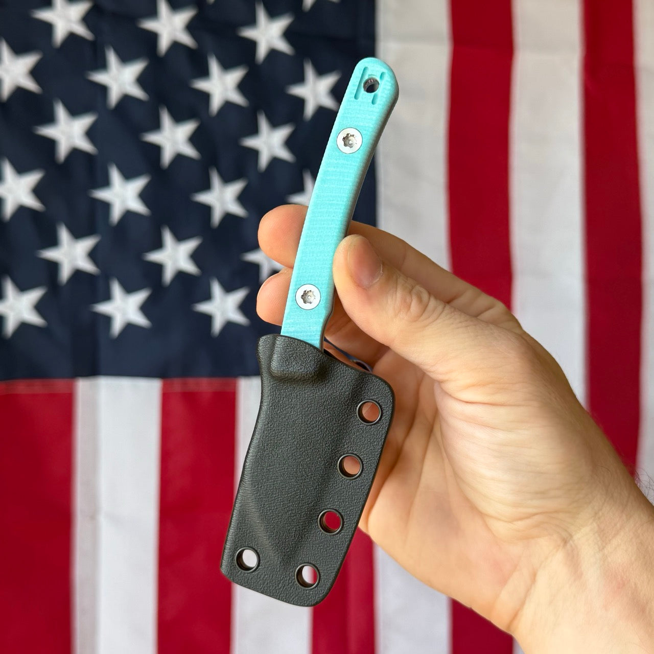 Hellbender Blade Co. Newt 2" Fixed Blade – Tiffany G10, MagnaCut Satin Sheepsfoot, Kydex Sheath – Made in USA