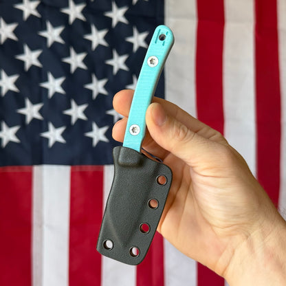 Hellbender Blade Co. Newt 2" Fixed Blade – Tiffany G10, MagnaCut Satin Sheepsfoot, Kydex Sheath – Made in USA