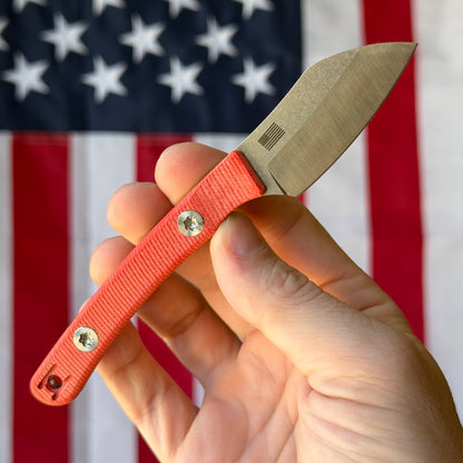 Hellbender Blade Co. Newt 2" Fixed Blade – Red G10, MagnaCut Satin Sheepsfoot, Kydex Sheath – Made in USA