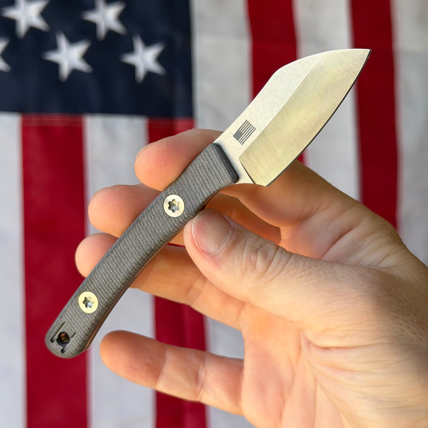 Hellbender Blade Co. Newt 2" Fixed Blade – Black G10, MagnaCut Satin Sheepsfoot, Leather Sheath – Made in USA