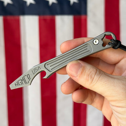 NGMCo. Japanese Cowboy with Pocket Clip – 10mm Wrench, Flathead Driver, Cap Lifter, 6Al4V Titanium – Made in USA