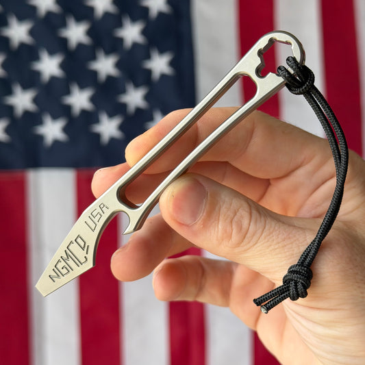 NGMCo. Japanese Cowboy Clipless – 10mm Wrench, Flathead Driver, Cap Lifter, 6Al4V Titanium – Made in USA