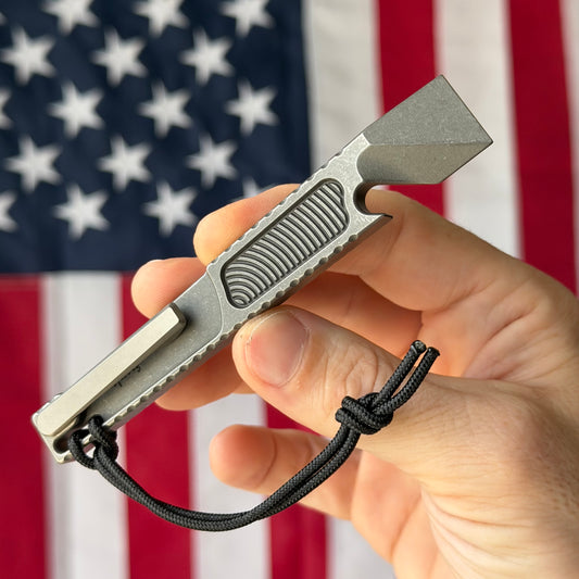NGMCo. Side Piece 2.0 FAFO Edition 4.81" Titanium Prybar – 6Al4V, FAFO Engraved, Extended Milling – Made in USA