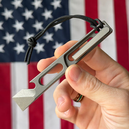 NGMCo. Side Piece 2.0 4.81" Titanium Prybar – 6Al4V, Pry, Scraper, Cap Lifter, 1/4" Wrench – Made in USA