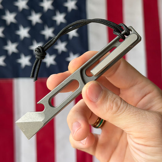 NGMCo. Side Piece 2.0 4.81" Titanium Prybar – 6Al4V, Pry, Scraper, Cap Lifter, 1/4" Wrench – Made in USA
