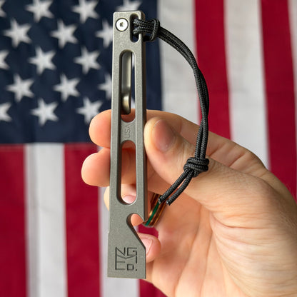 NGMCo. Side Piece 2.0 4.81" Titanium Prybar – 6Al4V, Pry, Scraper, Cap Lifter, 1/4" Wrench – Made in USA