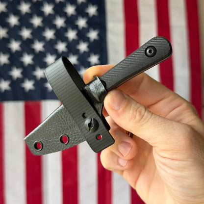 Radio Silence Chikadee 2.5" Fixed Blade – NSM Wear (CruWear) 63-64 HRC, Double Black Canvas Micarta, Kydex Sheath – Made in USA