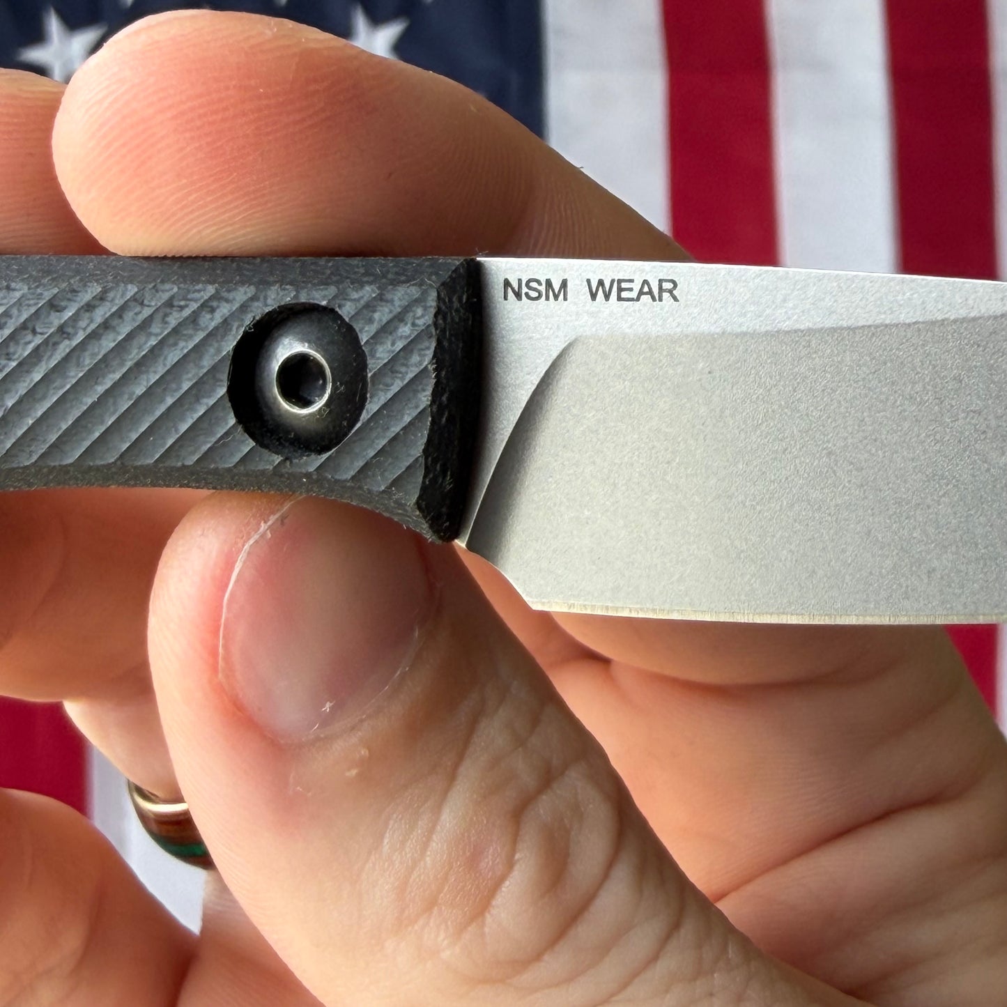 Radio Silence Chikadee 2.5" Fixed Blade – NSM Wear (CruWear) 63-64 HRC, Double Black Canvas Micarta, Kydex Sheath – Made in USA
