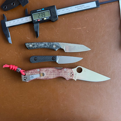 Radio Silence Chikadee 2.5" Fixed Blade – NSM Wear (CruWear) 63-64 HRC, Double Black Canvas Micarta, Kydex Sheath – Made in USA