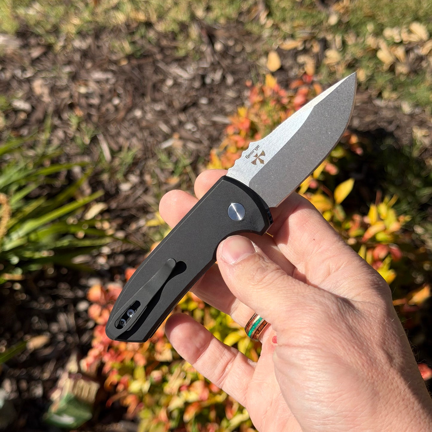 SBR Auto – Mexican Blanket G-Carta Handle, Stonewashed S35VN Blade – Made in USA (LG421-MEX)