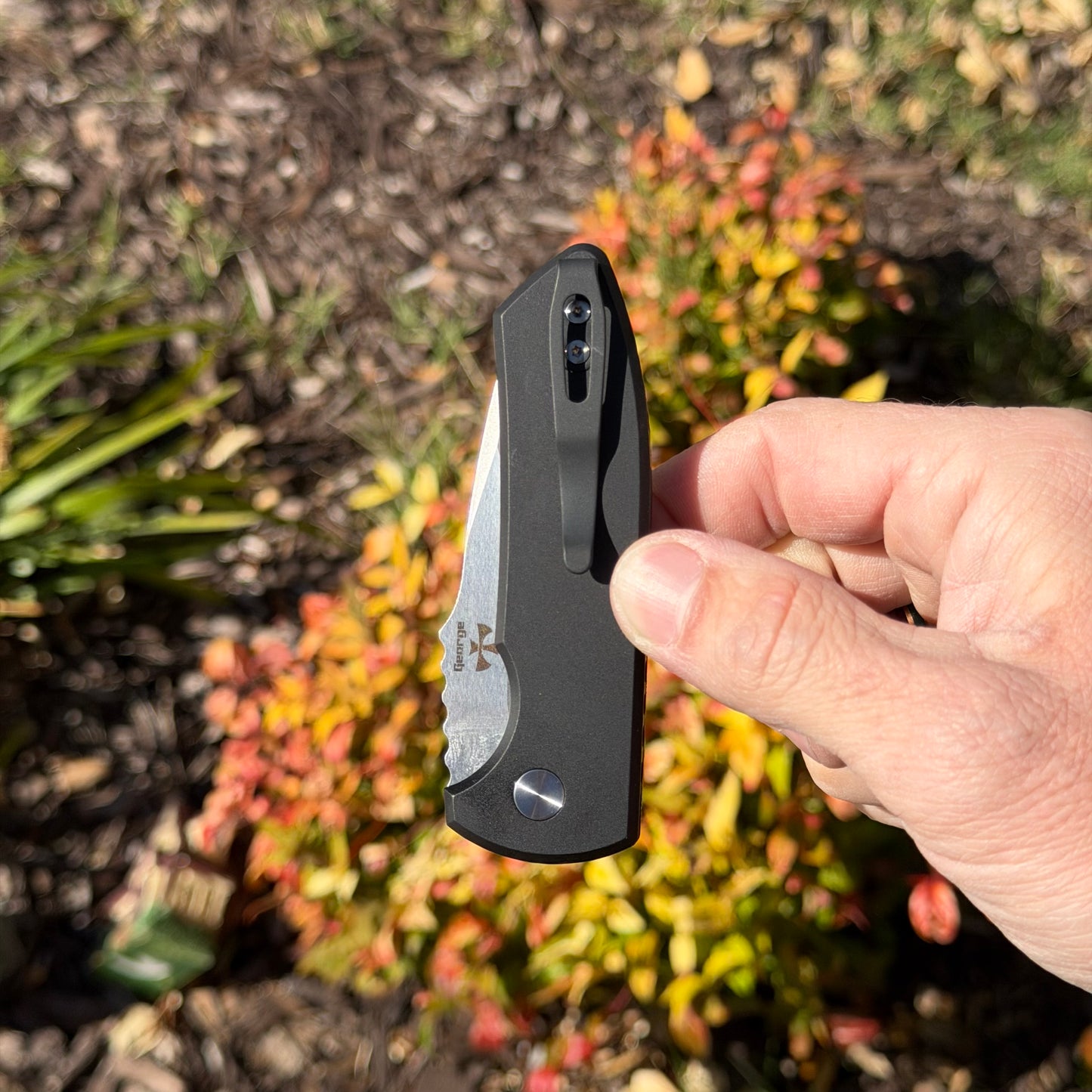 SBR Auto – Mexican Blanket G-Carta Handle, Stonewashed S35VN Blade – Made in USA (LG421-MEX)