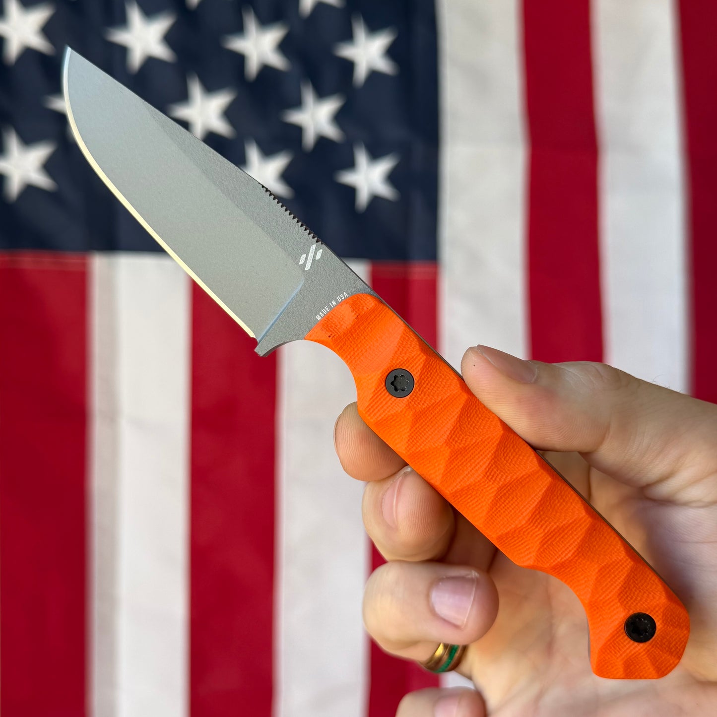 Sojourner Nomad 3.5" Fixed Blade – Hazard Orange G10, CPM MagnaCut Sandblasted – Made in USA