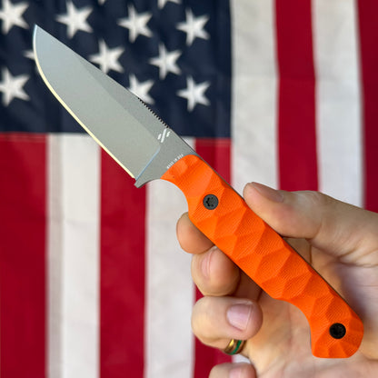 Sojourner Nomad 3.5" Fixed Blade – Hazard Orange G10, CPM MagnaCut Sandblasted – Made in USA