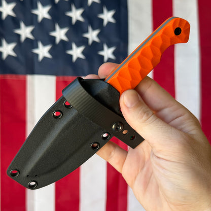 Sojourner Nomad 3.5" Fixed Blade – Hazard Orange G10, CPM MagnaCut Sandblasted – Made in USA