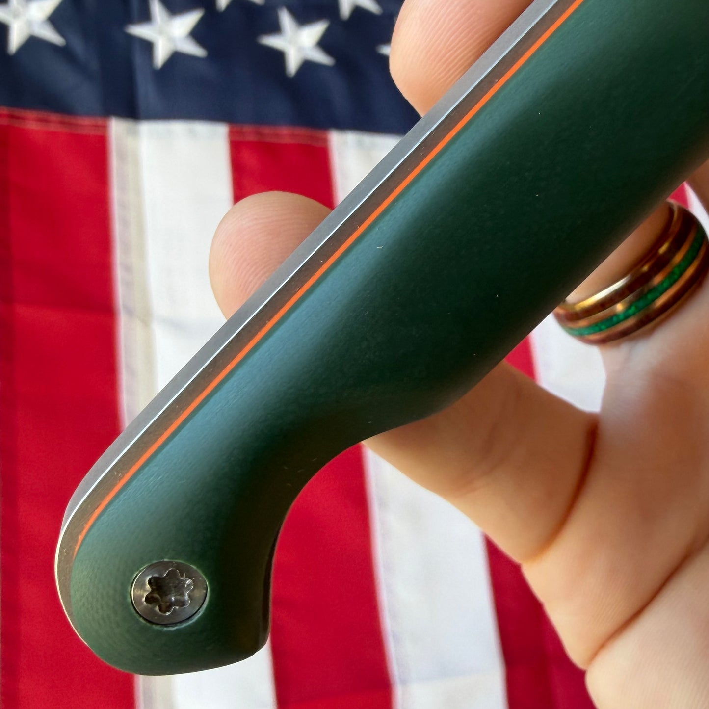 Sojourner Nomad 3.5" Fixed Blade – Forest Green G10, Hazard Orange Liners, CPM MagnaCut Two-Tone – Made in USA