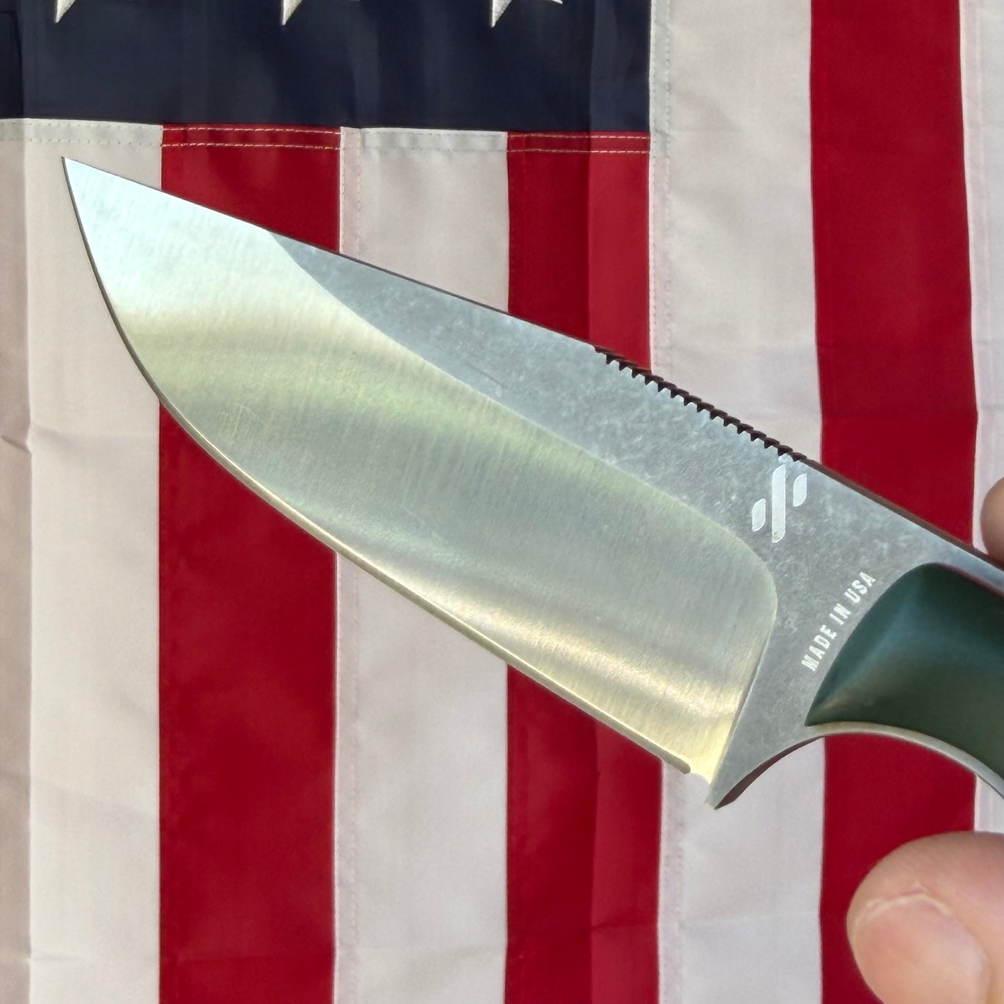 Sojourner Nomad 3.5" Fixed Blade – Forest Green G10, Hazard Orange Liners, CPM MagnaCut Two-Tone – Made in USA