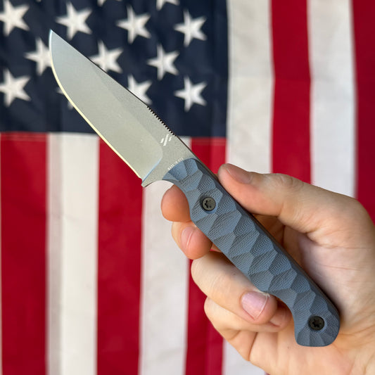 Sojourner Nomad 3.5" Fixed Blade – Slate Blue G10, Black Hardware, CPM MagnaCut – Made in USA