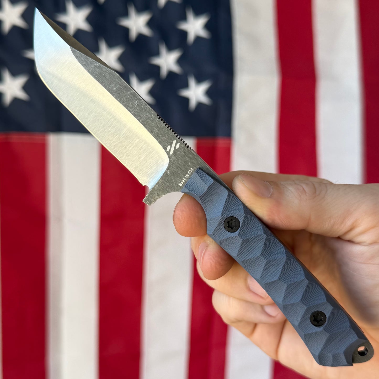 Sojourner Ranger 3.25" Fixed Blade – Slate Blue G10, Top Swedge, CPM MagnaCut Stonewashed – Made in USA