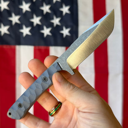 Sojourner Ranger 3.25" Fixed Blade – Slate Blue G10, Top Swedge, CPM MagnaCut Stonewashed – Made in USA