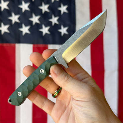 Sojourner Ranger 3.25" Fixed Blade – Forest Green G10, Top Swedge, CPM MagnaCut Stonewashed – Made in USA