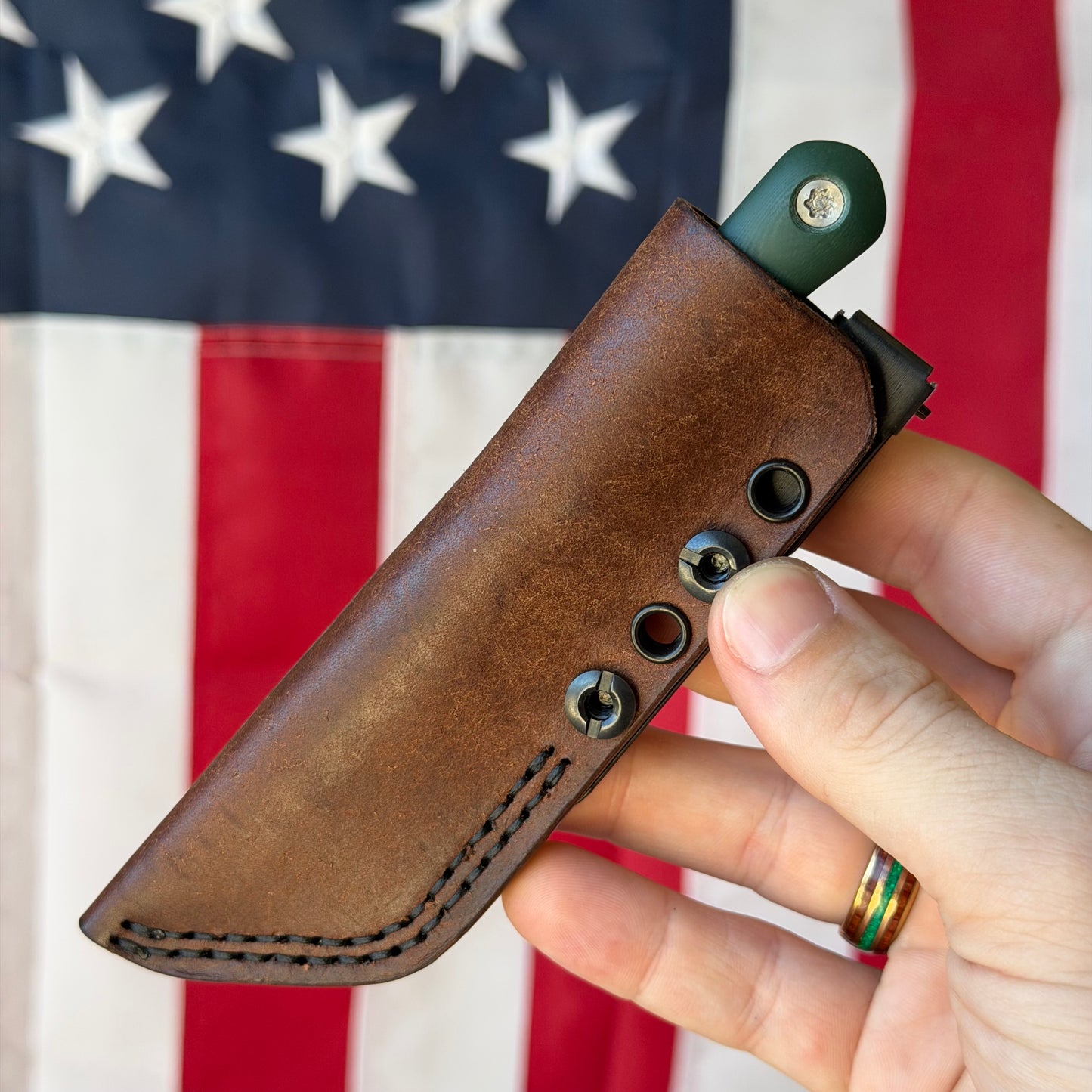 Sojourner Trailmate 2.65" Fixed Blade – Forest Green G10, AEB-L, Leather Sheath – Made in USA