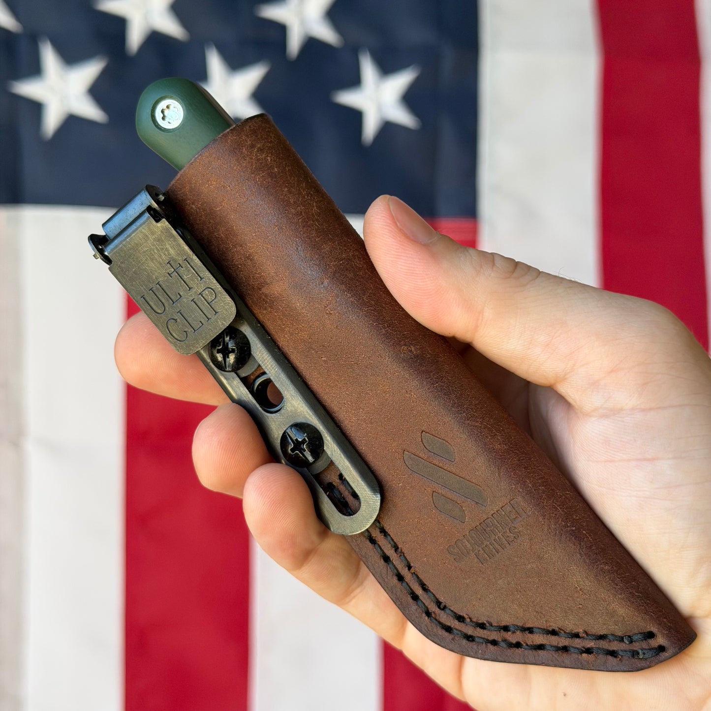 Sojourner Trailmate 2.65" Fixed Blade – Forest Green G10, AEB-L, Leather Sheath – Made in USA