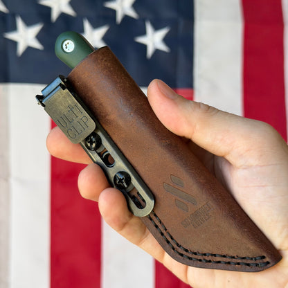 Sojourner Trailmate 2.65" Fixed Blade – Forest Green G10, AEB-L, Leather Sheath – Made in USA