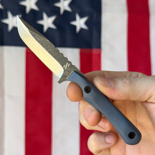 Sojourner Trailmate 2.65" Fixed Blade – Slate Blue G10, AEB-L, Leather Sheath – Made in USA