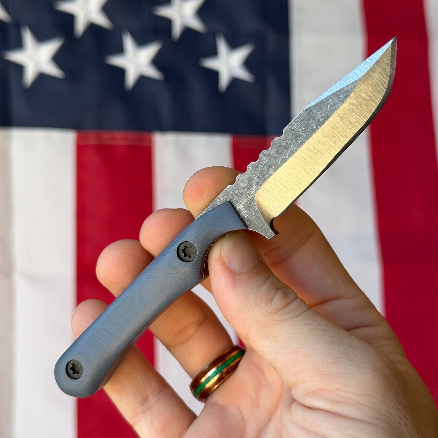Sojourner Trailmate 2.65" Fixed Blade – Slate Blue G10, AEB-L, Leather Sheath – Made in USA