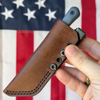 Sojourner Trailmate 2.65" Fixed Blade – Slate Blue G10, AEB-L, Leather Sheath – Made in USA