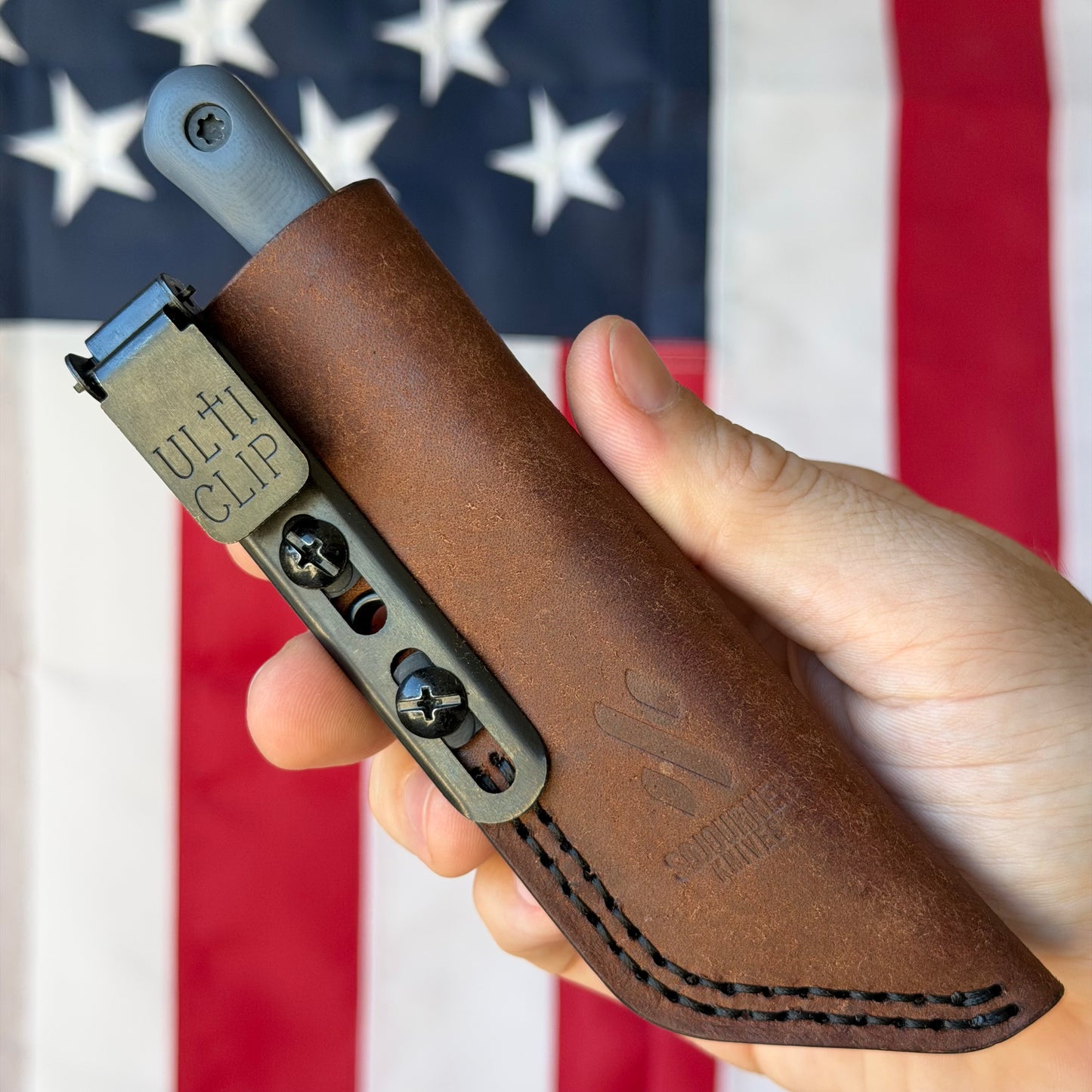 Sojourner Trailmate 2.65" Fixed Blade – Slate Blue G10, AEB-L, Leather Sheath – Made in USA