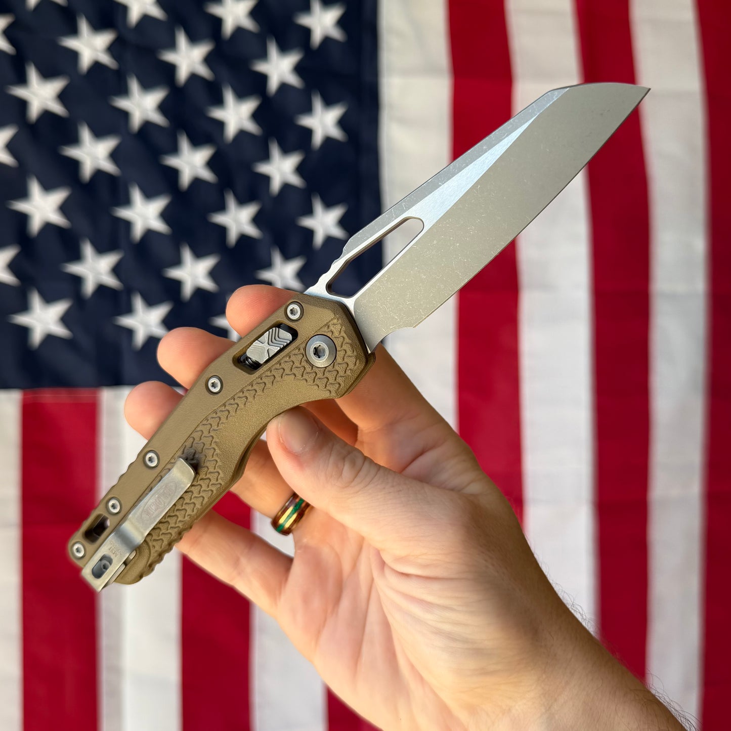 Microtech MSI S/E Tri-Grip 3.88" Manual – Dark Earth Polymer, M390MK Apocalyptic, RAM-LOK – Made in USA (210T-10APPMDE)